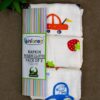 Infaneo Muslin Cotton and Combed Terry Fast Drying Face Towels set of 3 - 167A - 30 x 30 cm
