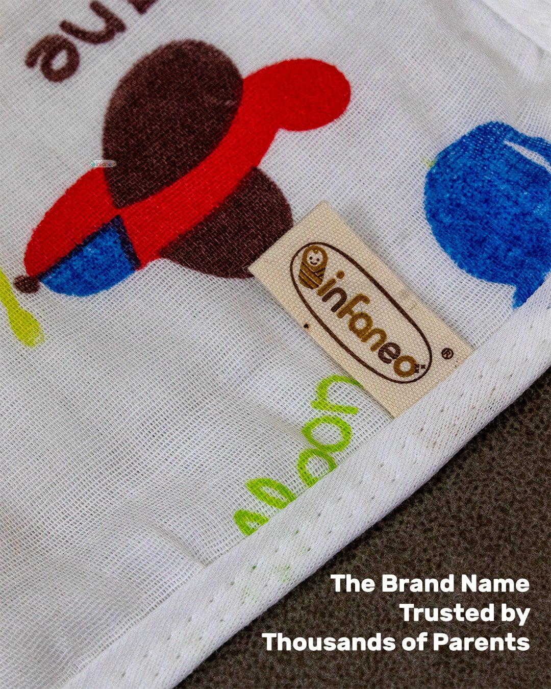 Infaneo Muslin Cotton and Combed Terry Fast Drying Face Towels set of 3 - 167A - 30 x 30 cm