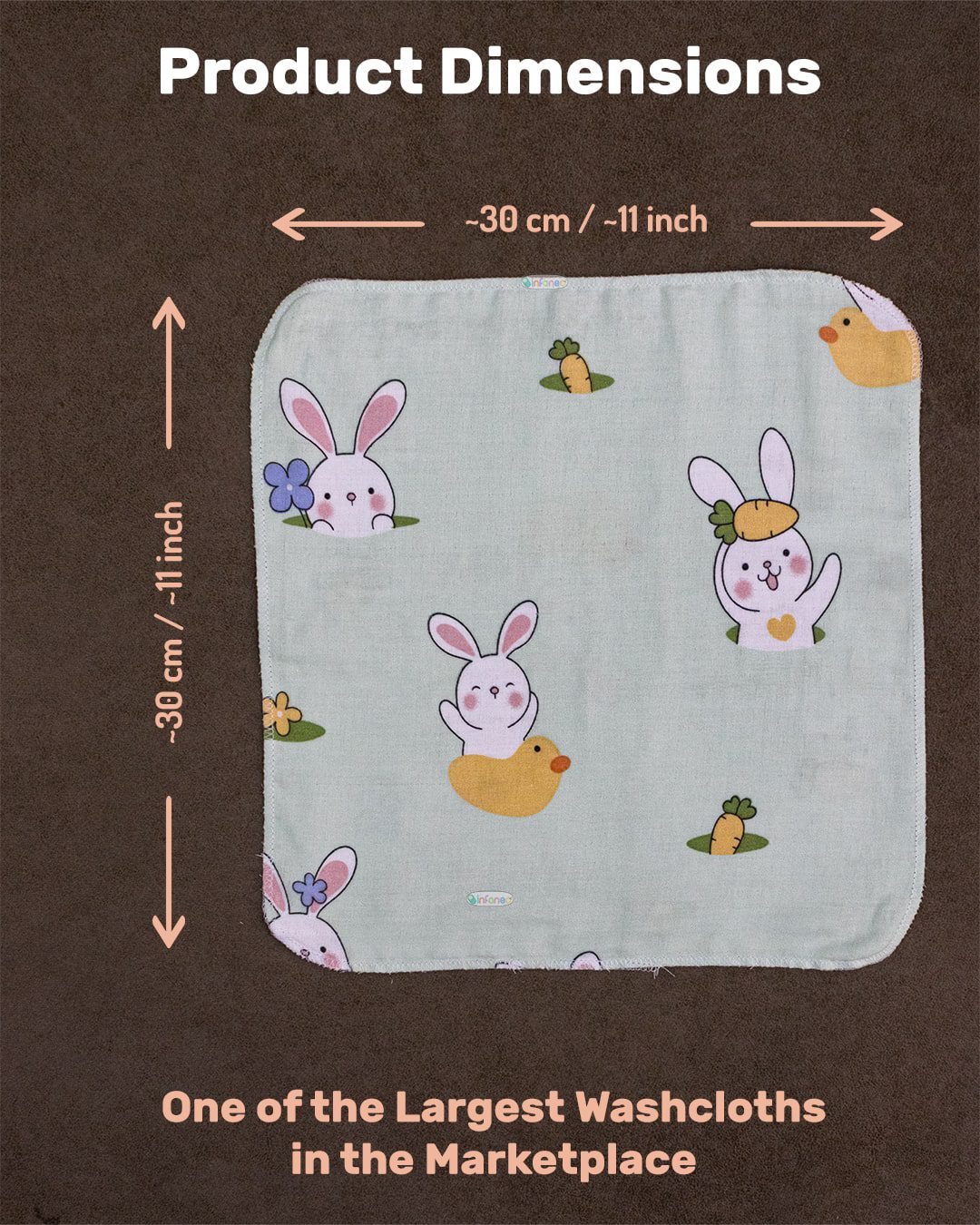 BABYNAPKIN-176A-MUTLI-PACK6_3 Infaneo multicolour organic muslin cotton washcloths set of 6 - 176A - 30 x 30 cm