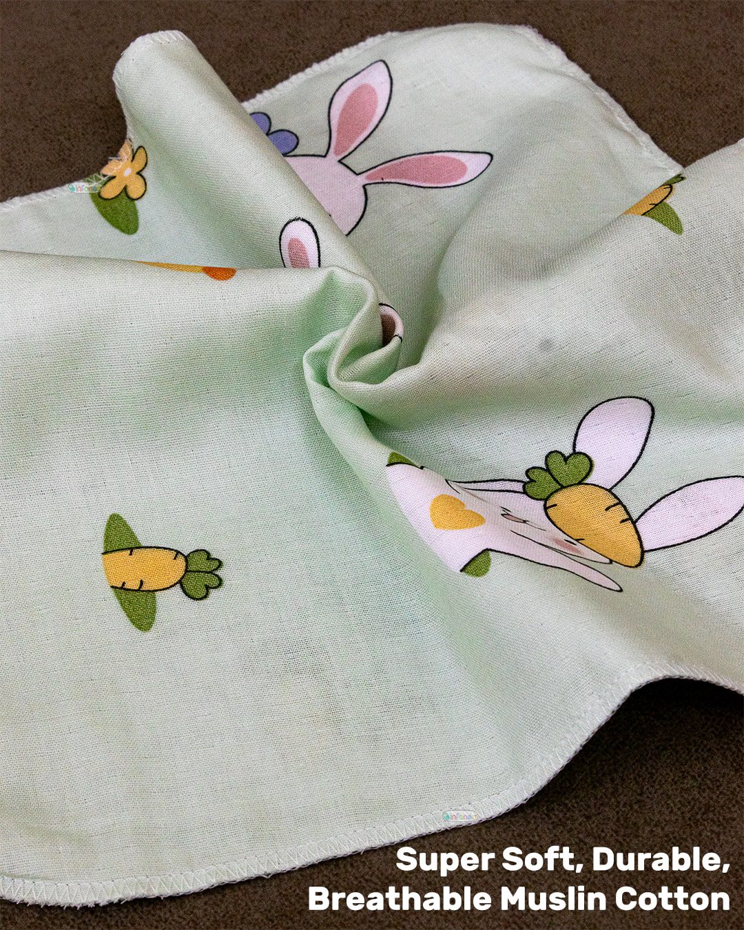 BABYNAPKIN-176A-MUTLI-PACK6_5 Infaneo multicolour organic muslin cotton washcloths set of 6 - 176A - 30 x 30 cm