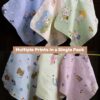 BABYNAPKIN-176A-MUTLI-PACK6_6 Infaneo multicolour organic muslin cotton washcloths set of 6 - 176A - 30 x 30 cm