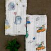Infaneo Organic Muslin Cotton Burp Cloths for Babies in Seamless Prints - 175A - 25 x 50 cm