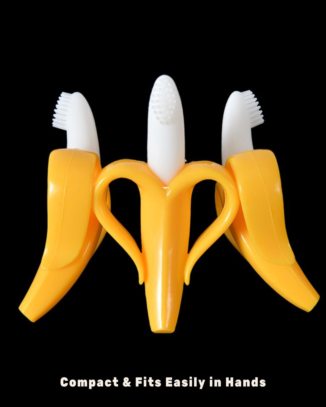 Infaneo Baby Banana Teether Toothbrush - 8018 - Yellow - Different Angles Image