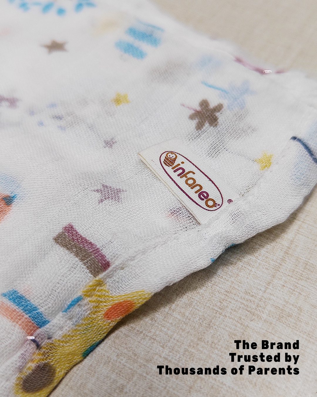 Infaneo Bamboo Cotton Swaddle Wrap - 18405 - White - Brand Name Image