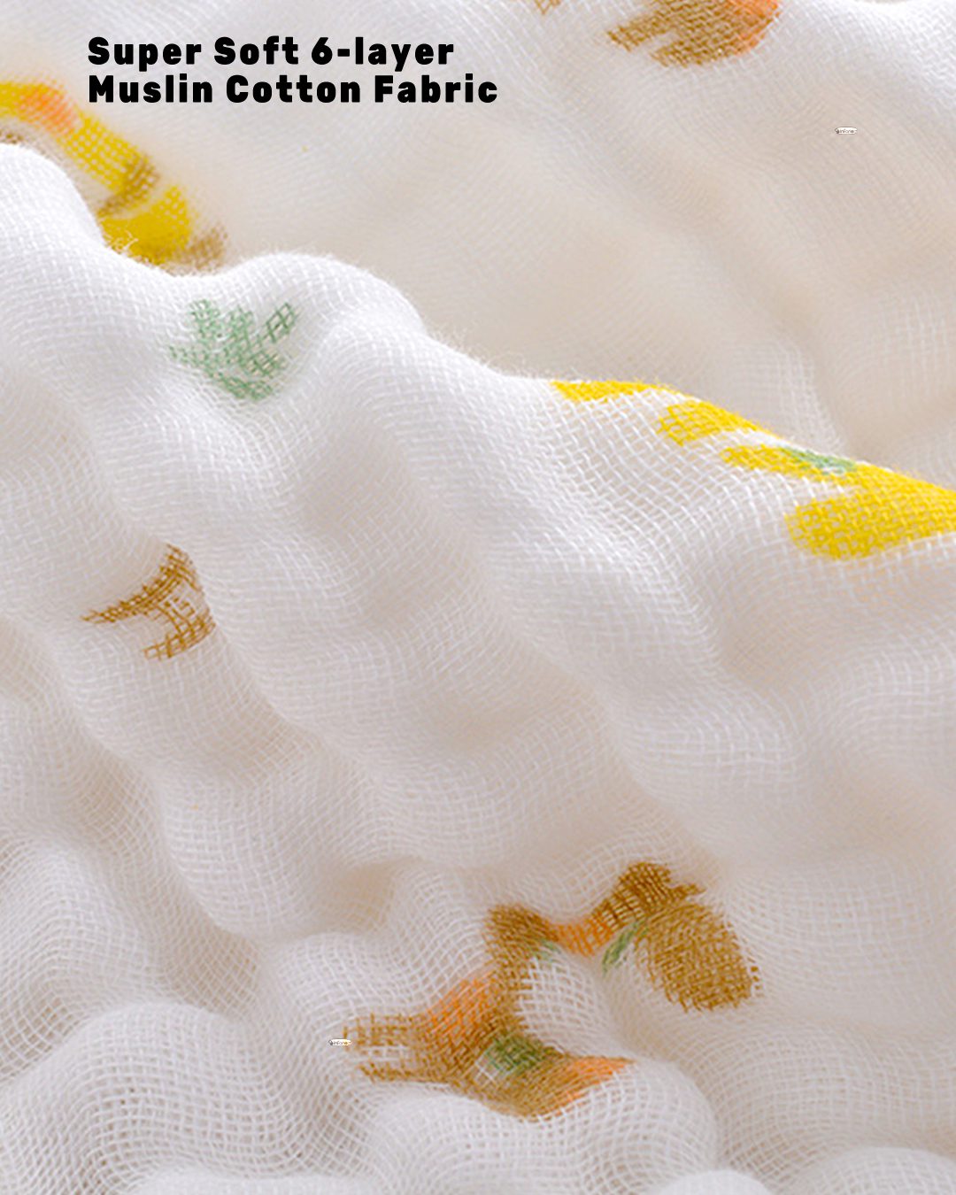 Infaneo Muslin Cotton Blanket for Baby - 131 - White - Fabric Close Up Image