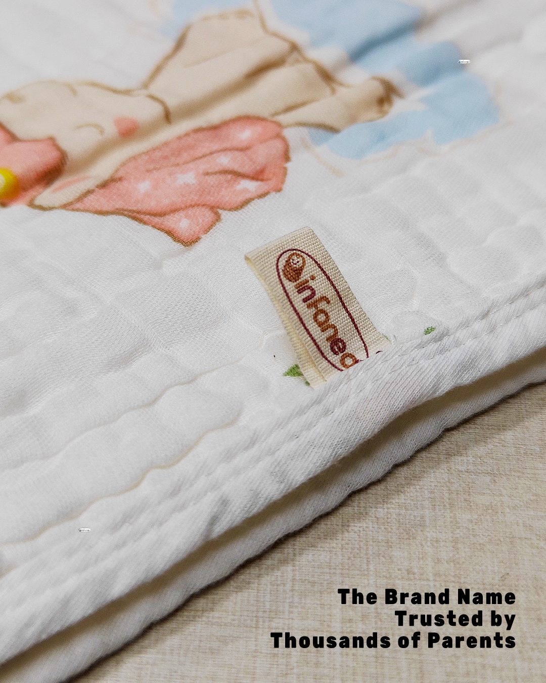 Infaneo Muslin Cotton Blanket for Baby - 131 - White - Brand Name Image