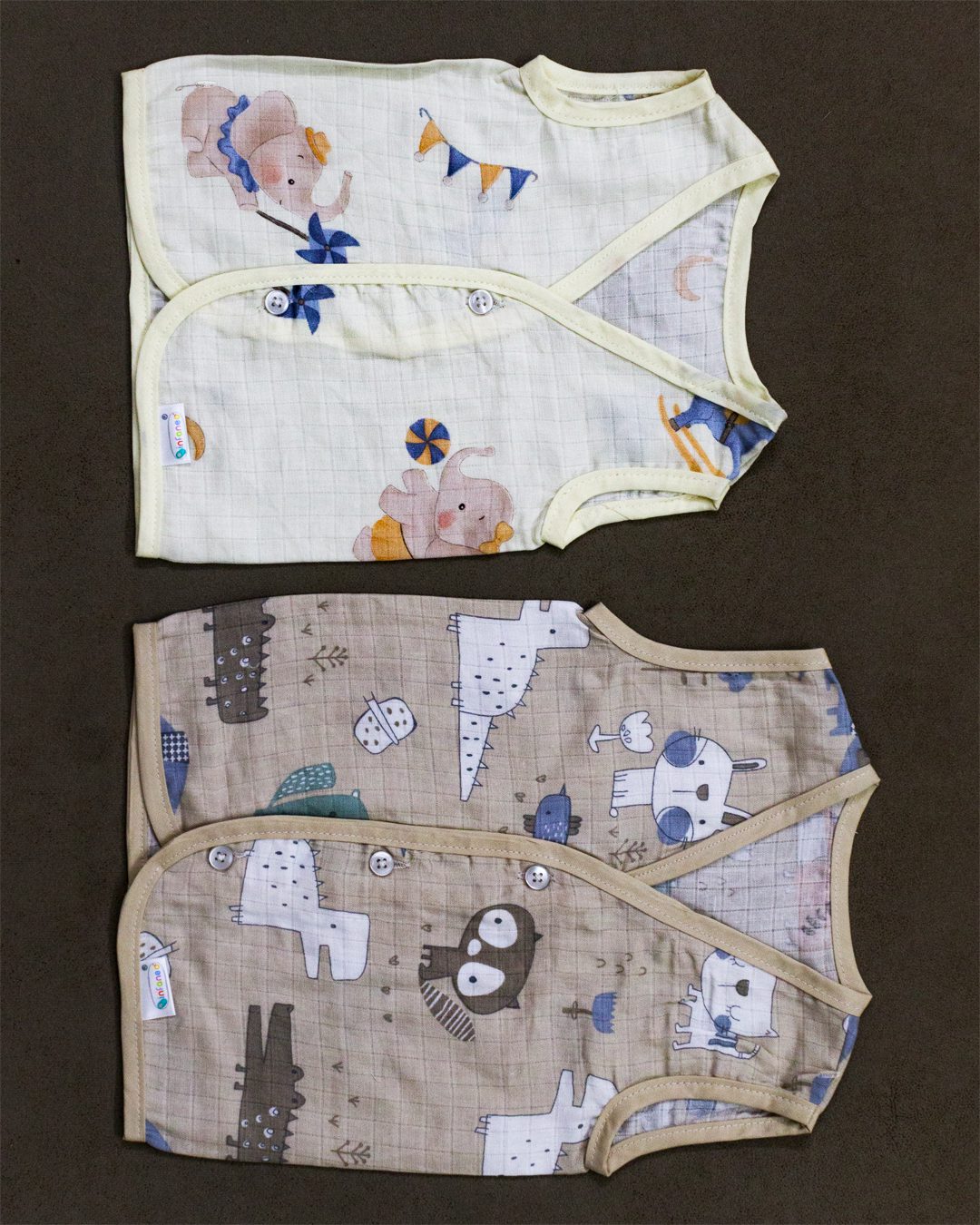 INFANEO - Trusted Premium Newborn Baby Products Brand from Mumbai 7 INFANEO® Bamboo Cotton Baby Jhabla Set - Multicolour - Parent Image