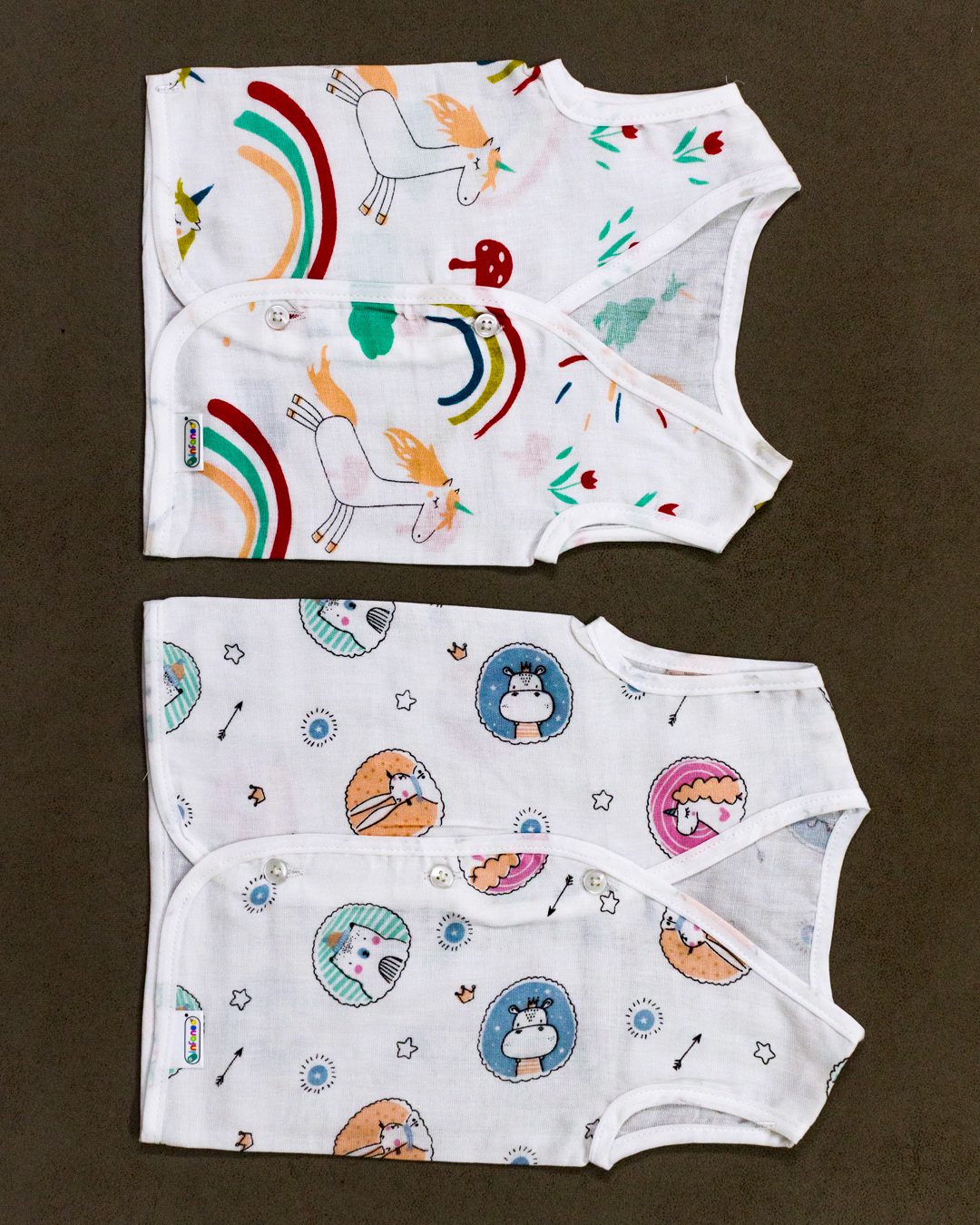 INFANEO - Trusted Premium Newborn Baby Products Brand from Mumbai 26 INFANEO® Muslin Cotton Baby Jhabla Set - White - Parent Image