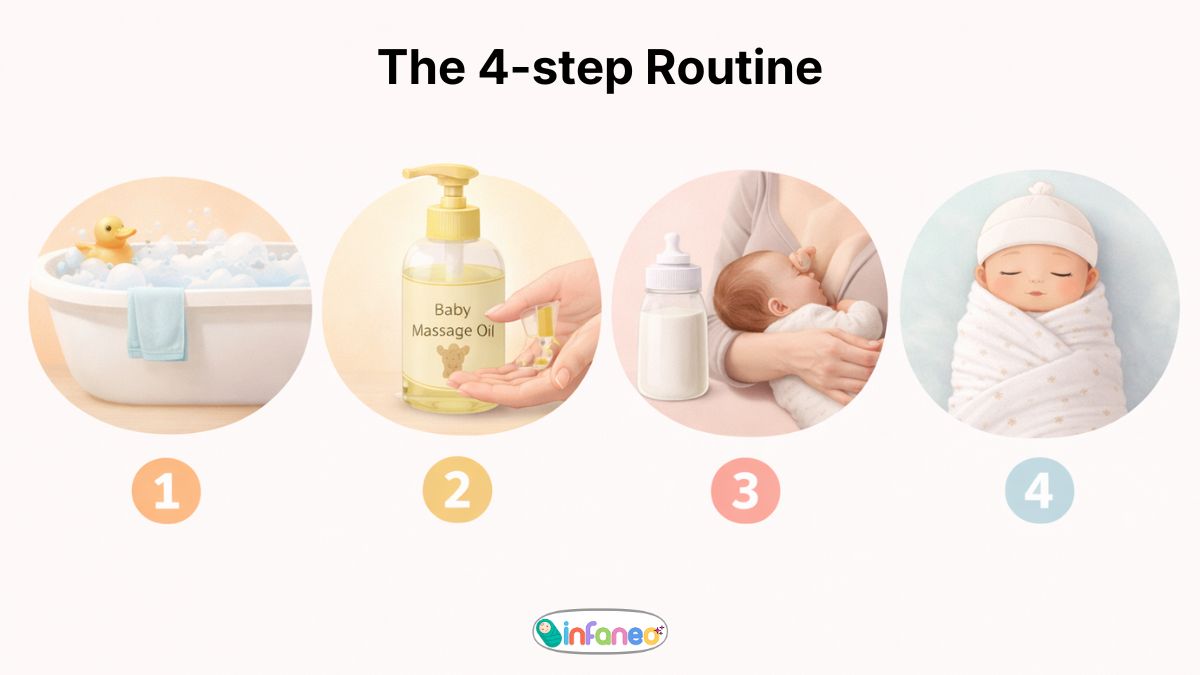 The 4-step Baby Sleep Routine Illustration