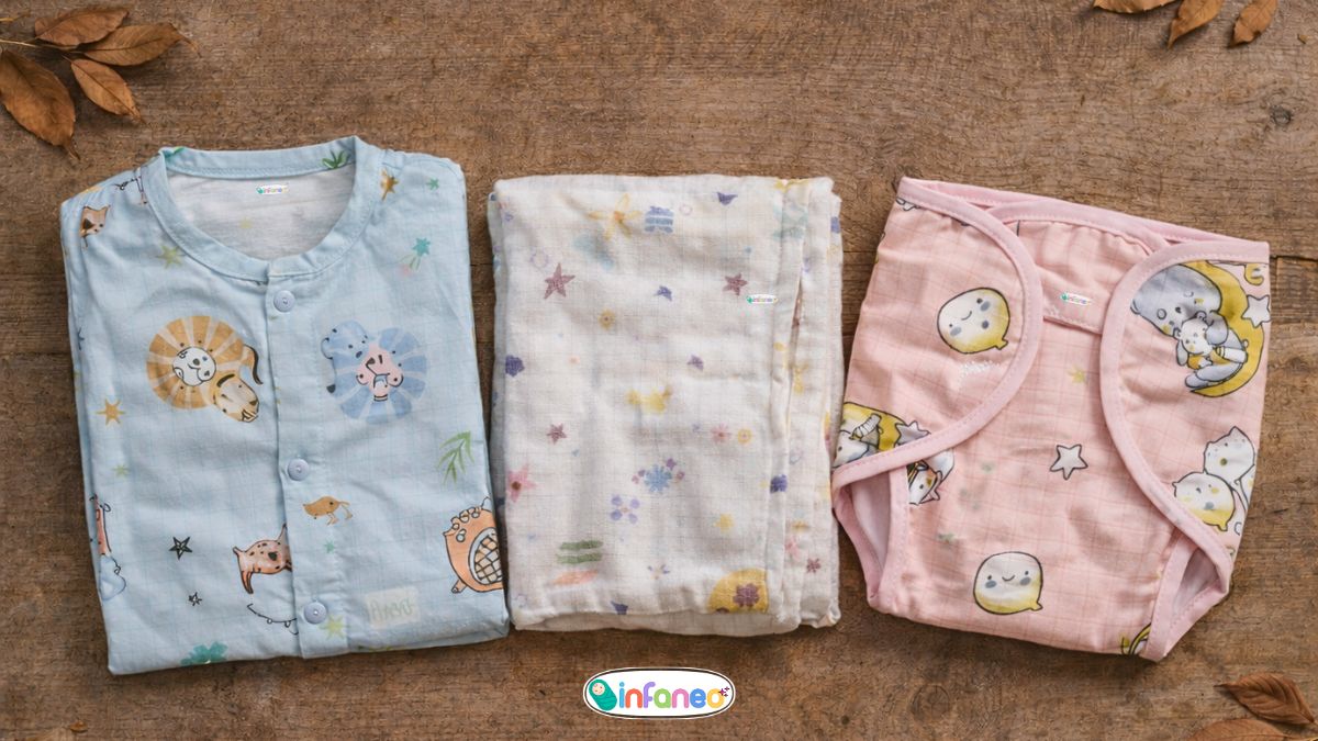 INFANEO® Branded Bamboo Cotton Products - Flat Lay