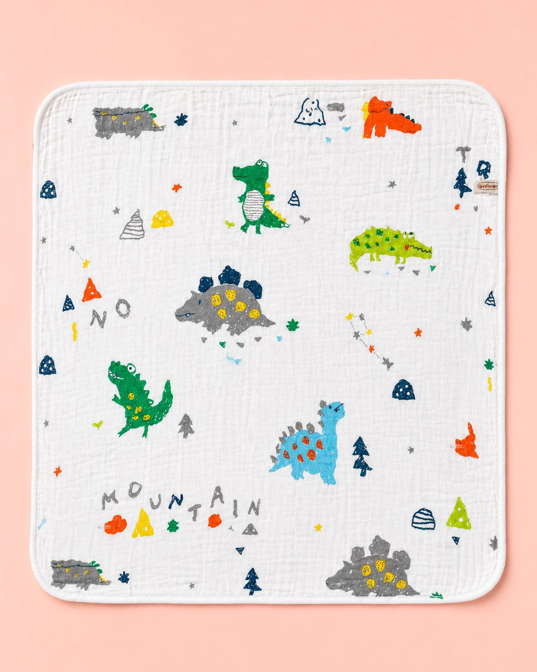 Infaneo Muslin Cotton Blanket for Baby - 131 - White - Full Open Blanket Image