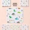 Infaneo Muslin Cotton Blanket for Baby - 131 - White - Multi-print Options Image