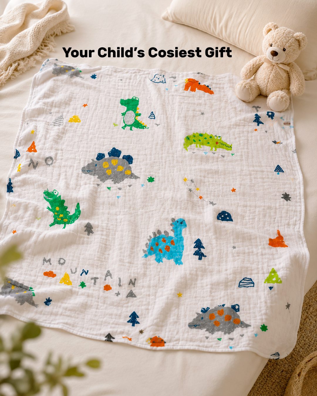 Infaneo Muslin Cotton Blanket for Baby - 131 - White - Lifestyle Image