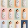 INFANEO® Muslin Cotton Swaddle Wrap - 18401 - White - Baby Swaddle Prints Image