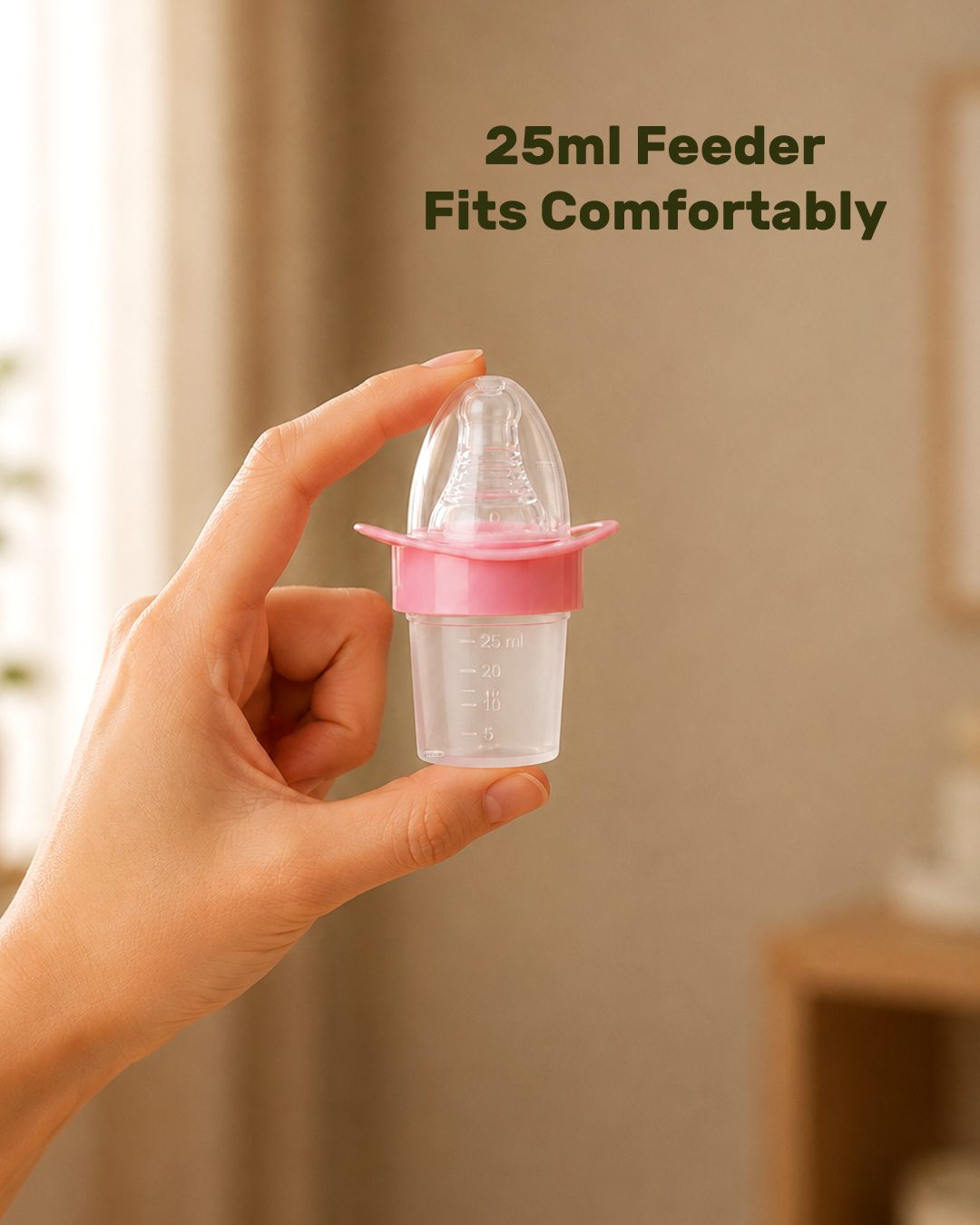 INFANEO® Baby Medicine Feeder with Pacifier Soother - 6038 - Pink - 25ml - Fits Comfortable Image