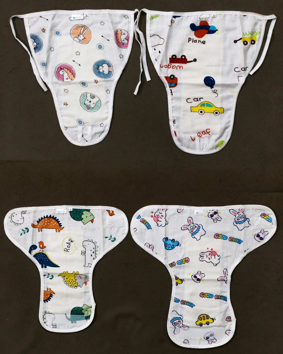 INFANEO WHITE MUSLIN COTTON LANGOT SET PACK6